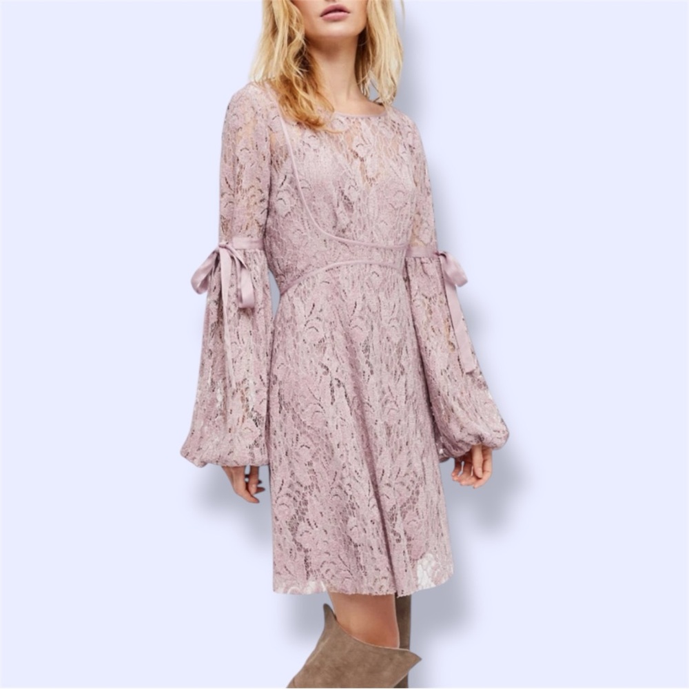 Free People Women's Lavender Ruby Mini Dress